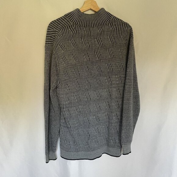 Tommy Bahama Mens XL Grey Cable Knit Quarter-Zip Sweater heavy comfortable - Picture 8 of 8